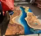 Ocean Resin Table, Handmade Blue Ocean Epoxy Resin Table Top, Handmade Furniture