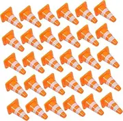 Totority 30Pcs Mini Traffic Cones Road Signs Educational Simulation for Pretend Traffic Knowledge Learning for Bright Color Lightweight for Construction Themes