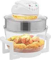 17L Electric Air Fryer Grill, Large Visible Air Fryer, Electric Cooker Multifunction Oilless Cooker Electric Turbo Convection Oven Roaster with Temperature Controls for Home Kitchens