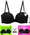 NWT bebe MEGA Push Up 10-ways Convertible Plunge Bra,36B,34C,Black