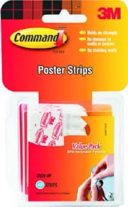 Command 17024-60ES 60-Pack Poster Strip Pack - Quantity 6