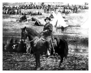 PRESIDENT ULYSSES S. GRANT RIDING HORSE IN CIVIL WAR CAMP 8X10 PHOTO