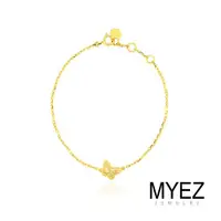 在飛比找ETMall東森購物網優惠-MYEZ 天然真鑽創意設計18K黃金 女神鑽石手鍊 蝴蝶
