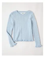 [Milkshake] Cable Knit Top in Light Blue