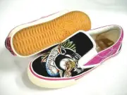 New Christian Audigier Women's Deck Slip-On Shoes "Stragglers" Panther Magenta 7
