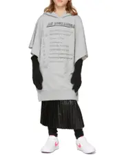 logo print sleeveless hoodie 14Y grey