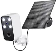 WiFi Outdoor Camera with Solar Panel 1920 * 1080 Battery Security Cameras Motion Detection Night Vision Only Event Recording(1080P Cam No SD Card)