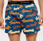 PETER ALEXANDER Mens Wavy Penny Dog PJ Shorts Size L NWT