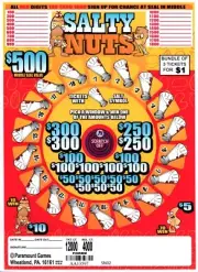 Pull Tab Tickets - Jar Tickets - Game - Pick Board - Holder - Salty Nuts 500