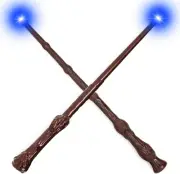 Magic Light up Sound Wand 2 Pcs Wizard Witch Illuminating Toy for Kids Party Fav