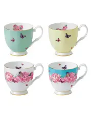 [Royal Albert] Blessings, Gratitude, Joy & Devotion Footed Mug 300ml, 4 Piece Set