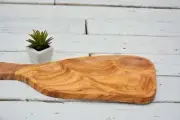 Handcrafted Olive Wood Rustic Serving Bowl - 16x7x075 Exotic Three-Section Plate