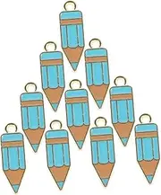 [Minkissy] Zinc Alloy Pencil Charms 10pcs Teacher Charms for Diy Jewelry Bag Pendants Keychain Creative Decorations