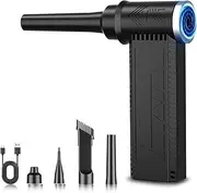 Meudeen Cordless Compressed Air Dusters：120000RPM High Power Electric Canned Air, 4-Gear Adjustable Mini Blower with Rechargeable Battery, Dust Blower for Computer PC Keyboard,Outdoor and Car