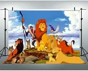EOA 7(W) x5(H) FT Cartoon Lion King Photography Backdrop Tropical Safari Birthday Background Jungle Forest Animal Banner Studio Props