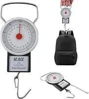 BEAHING Manual Luggage Scale 22kg Portable Travel Scales for Luggage Weight Scale with 1m Tape and Adjustable Scale Hanging Suitcase Scales for Package Weighing, Suitcase Weighing Scales