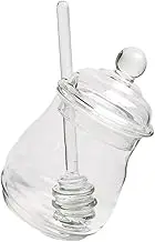 COLLBATH 1 Set Glass Honey Jar Overnight Labels Jars Dipper Honey Pot Honeypot Honey Bottle Party Honey Container Honey Storage Container Syrup Dispenser Transparent Jar re-usable