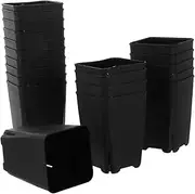 Abaodam 20pcs Square Plastic Flower Pots for Seedlings Nursery Planter Container Height for Home Gardening Office Decor and Balcony Plants