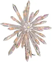 Kurt Adler UL 30-Light Crystal Snowflake Treetop, Clear