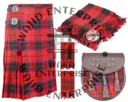 Highlander Traditional Scottish Rose tartan 8 yard Kilt & Accessories for Men's