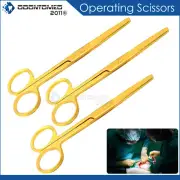 3 Operating Scissors Blunt/Blunt 5.5" Straight Full Gold Surgical Instruments