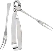 Mikinona Stainless Steel Snail Clip Tongs Snail Fork Food Clips Kitchen Tableware
