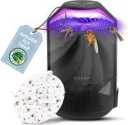 Indoor Fly Trap – Non-Zapper Mosquito & Bug Catcher with UV Light, Suction Fan &