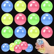 12 Pack Glow in The Dark Sticky Balls, Fidget Toys Stress Balls for Kids and Adults, Lumi Balls Toys,Ceiling Balls,Sensory Balls,Dream Balls