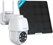 MUBVIEW 5W Solar Security Cameras Wireless Outdoor, 360° PTZ Battery Powered Outdoor Camera Plus, 2.4Ghz WiFi Security Camera for Home, 2K, Color Night Vision, Motion Detection,9000 mAh Battery