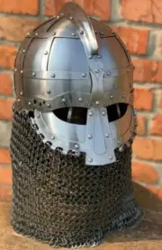 Medieval Steel Viking Vendel Helmet With Chainmail SCA Knight LARP Helmet Gift