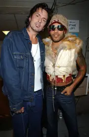 Tommy Lee & Lenny Kravitz backstage at the My VH-1 Music Awards 20- Old Photo 1