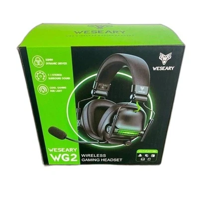 NIB Weseary Wireless Gaming Headset WG2 for PC, PS4, PS5, SWITCH, & MAC 2.4 GHZ