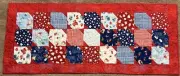 Handmade Quilted Table Runner/Topper ~ 18 1/2" x 45" ~ Red, White Blue~Patriotic