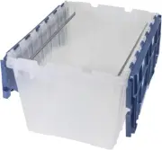 12 Gallon Keepbox File Box Plastic Stackable Storage Container with Hinged Attac