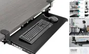 Keyboard Tray Under Desk Pull Out with Extra Sturdy C Clamp Mount System, 27.3