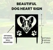Cardigan Welsh Corgi Name Sign or Heart Memorial Wall or Yard Plaque - Made in U