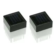2pcs Solar Powered Fence Post Cap Lights Pool LED Lamp Garden Yard Light Outdoor Decor -White