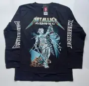 METALLICA AND JUSTICE FOR ALL Long Sleeves Heavy Metal Rock Band 100% Cotton: XL