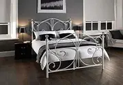 Istyle Christina Double Bed Frame Metal Grey White