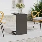 C Shape End Table Weather Resistant PE Rattan Side Accent Tables Steel Frame