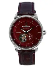 Zeppelin LZ 120 Bodensee Red Open Heart Dial Automatic 81665 Analog Mens Watch