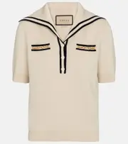 [Gucci] Gucci Embellished wool top AU 6 beige