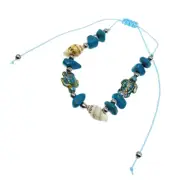 Sea Shell Puka Shell Anklet Turtle Beaded Adjustable Cinch 6 Colors 1016