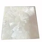 15" Square Selenite Stone Coffee Table Sun Burst Pattern Crystal Side Table Deco