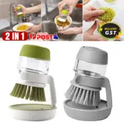1/2X Dish Brush with Soap Dispenser Pot Scrubber Kitchen Sink Pan Brush