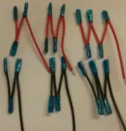 14 AWG Red Black Switch Socket Jumper leads Wires Female Spade Terminal 3 4 & 5
