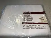 Percale JCPenney full fitted sheet vintage-65 poly 35 cotton perm press White
