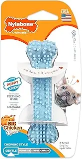 Nylabone Puppy Teething & Soothing Flexible Chew Toy Chicken Blue X-Small/Petite (1 Count)