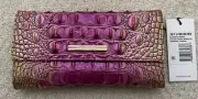 Brahmin Melbourne Cordelia Trifold Wallet LIMEADE OMBRE Purple Lime Green NWT