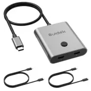 USB C Switch, Bi-Directional USB-C Switcher 8K@60Hz Video 1 in 2 Out/2 in 1 O...